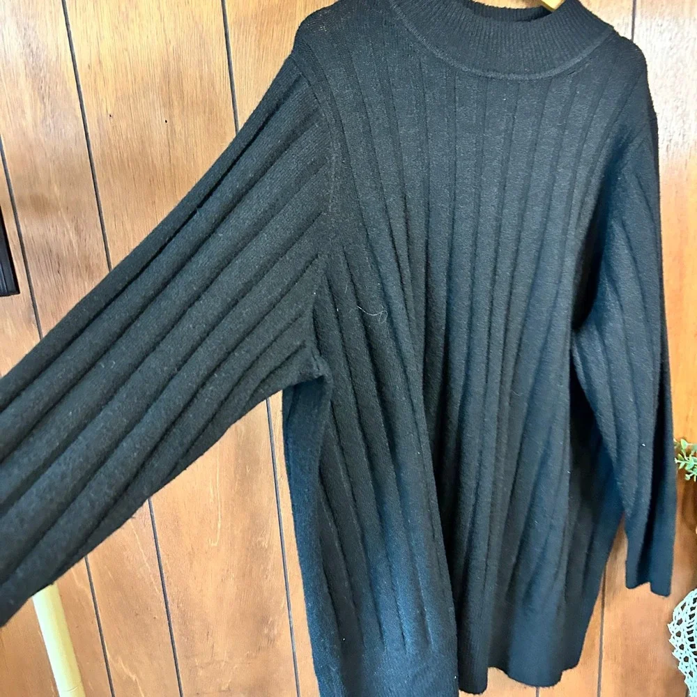 Torrid Black Ribbed Mock Neck Long Sleeve‎ Sweater Dress Tunic Size 3x - Picture 3 of 7